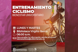 publicación Bienestar invita a : Entrenamiento de Ciclismo