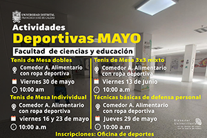 Imagen decaorativa noticia Actividades Deportivas Mayo - Facultad de ciencias y educación