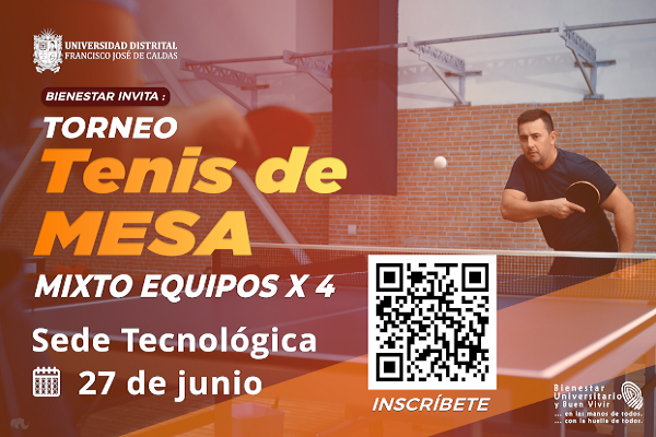 Imagen decaorativa noticia Bienestar invita: Torneo Mixto por Equipos de Tenis de Mesa en la Facultad Tecnológica