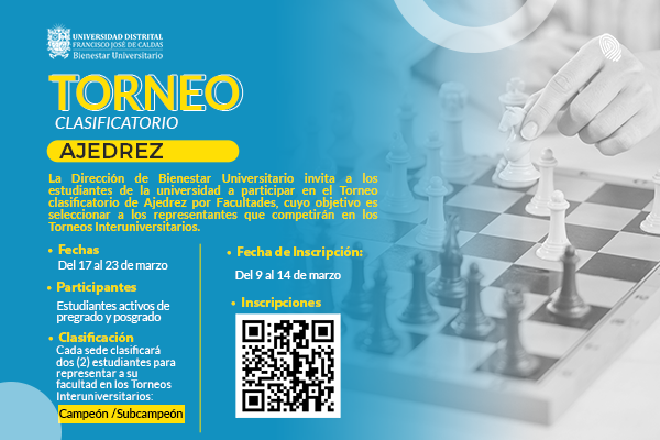 publicación Bienestar Invita: Torneo Clasificatorio Ajedrez