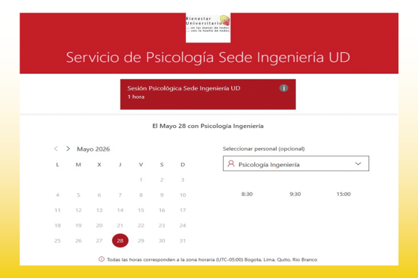 publicación Servicio Psicología sede Ingeniería
