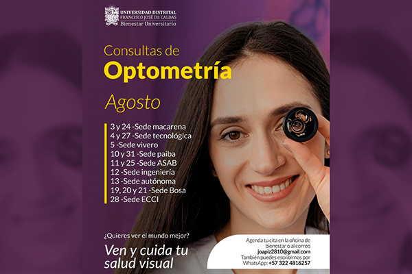 publicación Consultas gratuitas de optometría para el mes de agosto