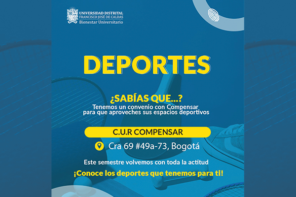 Imagen decaorativa noticia Inscripciones programas deportivos de Bienestar Universitario con Compensar
