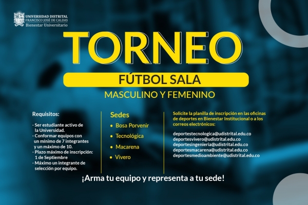 publicación Convocatoria Torneo de Fútbol Sala Masculino y Femenino