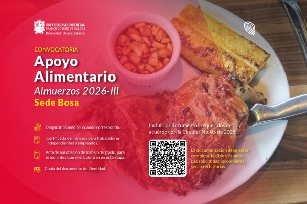 publicación Convocatoria almuerzos apoyo alimentario 2026-III (sede Bosa)