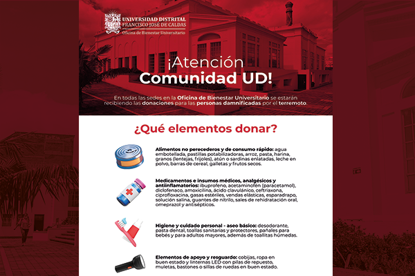 publicación Jornada de Donaciones para las personas damnificadas por el terremoto