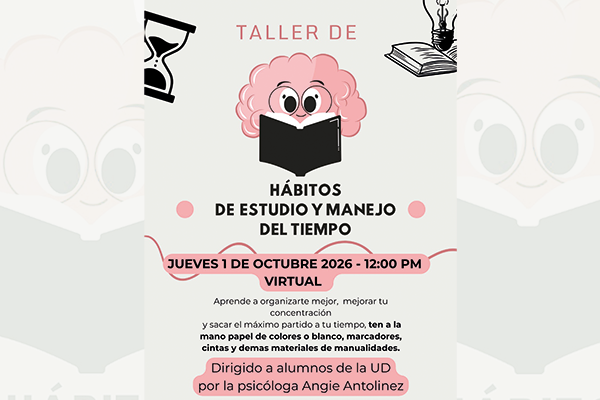 publicación Taller virtual sobre Hábitos de Estudio y Manejo del Tiempo